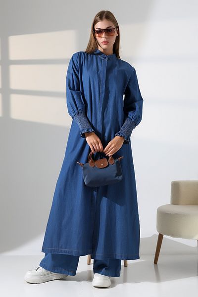 ensade Hijab Stylish Double Suit – Slim Jeans Long Cap and Pants Combination