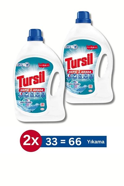 Tursil Hepsi 1 Arada Sıvı Deterjan - 2x33 Yıkama - Kötü Koku Karşıtı Ferahlık