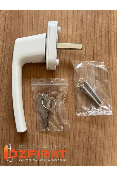 ÖZFIRAT PVC YAPI Pimapen Pvc Window and Bolkon Door Handle with Lock Single (2 Pieces)