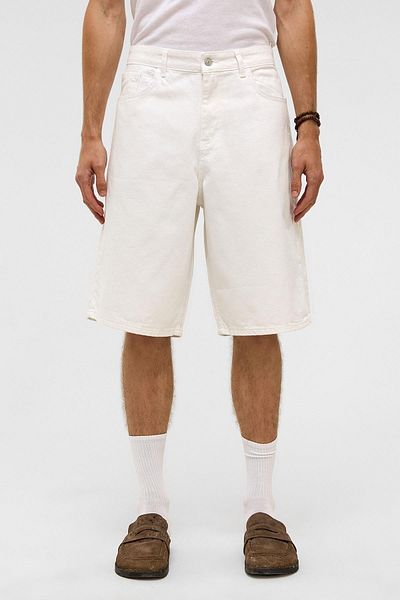 VAMOSCLO Oversize Bermuda Denim Shorts Ecru