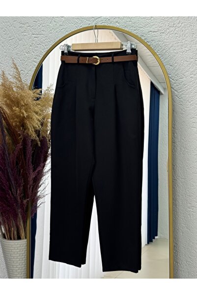 BENAHOLL Παντελόνι με ζώνη καρότο με πίσω κάλυμμα Melita-MT5018 Μαύρο