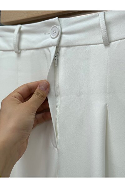 BENAHOLL Παντελόνι με ζώνη καρότο με πίσω κάλυμμα Melita-MT5018 Λευκό