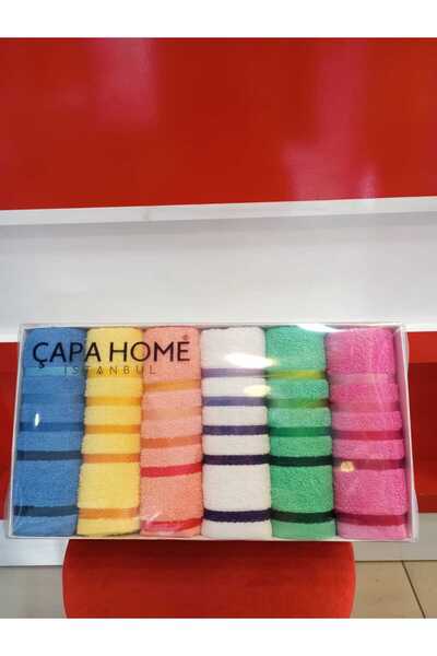 Çapa Home Set of 6 Premium Quality Cotton Daily Gift Hand Face Towel 50X90