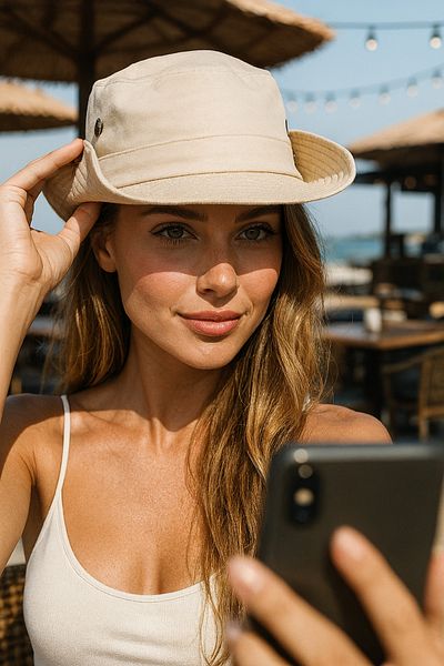 LAGRANZE Women's Beige Linen Cowgirl Hat – Summer Soft Beach Hat
