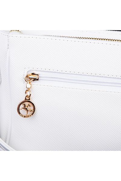 Nas Bag Geantă de damă cu compartiment cu curea reglabilă Design interior Lacste alb