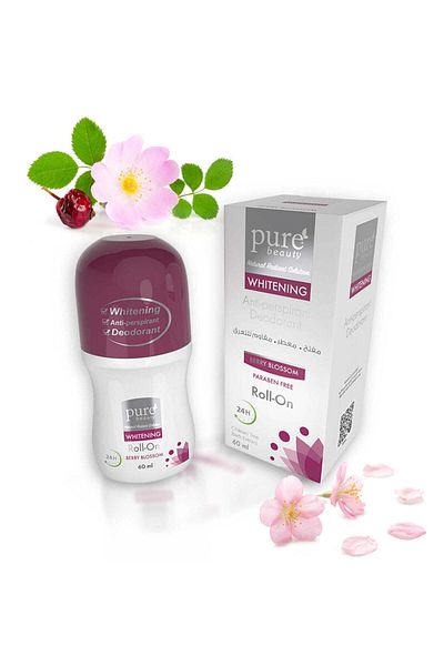 PURE BEAUTY ® مزيل عرق ومبيض برائحة زهرة التوت 60 مل