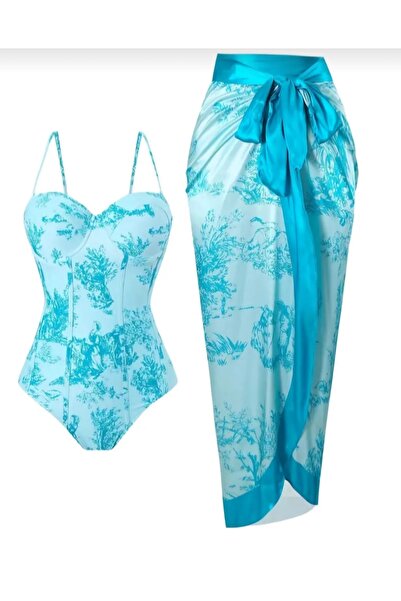 G&H UNDERWEAR Σετ μαγιό Blueice Pareo