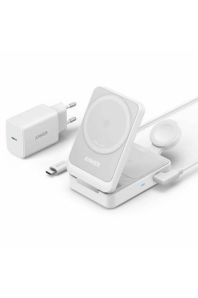 Anker Power Station for Apple, 15W + Charger and Type-C Cable - (B2557321) - White