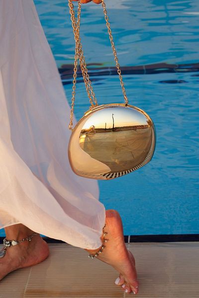 Blacktavern Imported Luxury Shiny Metal Looking Bag