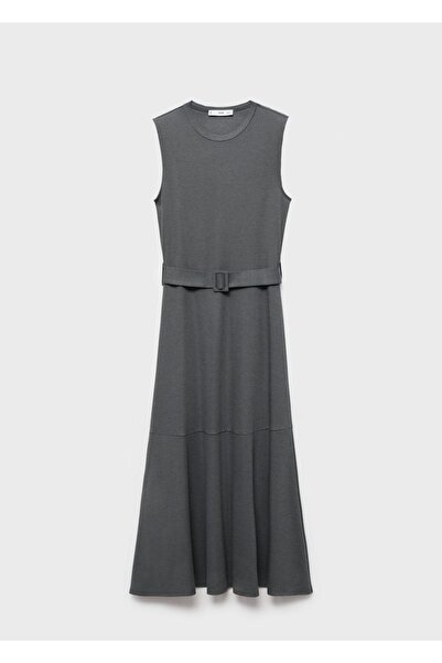 MANGO Woman Kemerli midi boy elbise