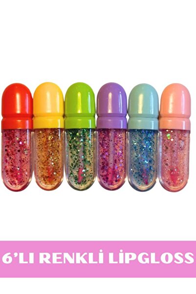 NUNUKO 6’lı Parıltılı Renkli Lip Gloss Seti - Dudak Parlatıcısı Seti
