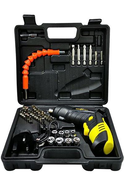Denoxmax 44pcs Cordless Screwdriver 4.8v Rechargeable With Led Light, 1300mah, 200rpm