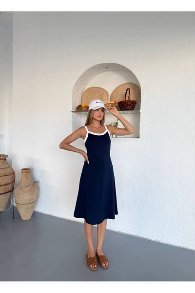 Bleu Petite Thin Strap Modal Fabric Women's Midi Dress