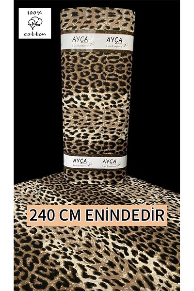 ÇIQRIK HOME 100% Cotton Leopard Pattern Poplin Fabric Width: 240 cm Duvet Cover, Bed Sheet, Pillow Case, Dress and Bag
