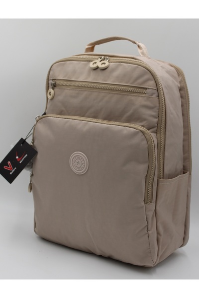 Harmela School Bag Water Resistant Unisex School Backpack Bts-1900 Beige