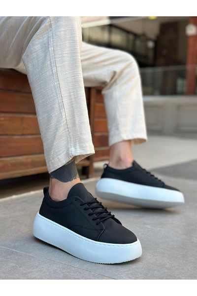 BOA Le11 Lace-Up Men's High Sole Black Sports Shoes