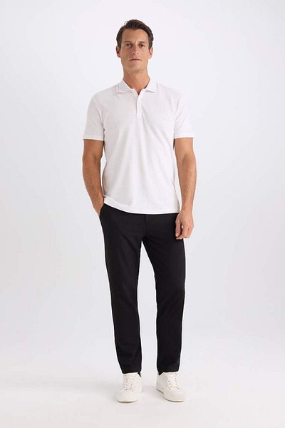 DeFacto New Season Slim Fit Slim Fit Short Sleeve Cotton Basic Plain Polo T-Shirt