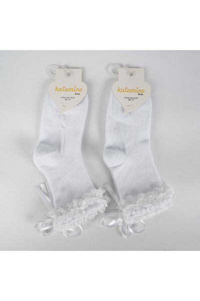 Toptan Bulurum Katamino Ayçıl Ax. Girl's Socket Socks K22230 White
