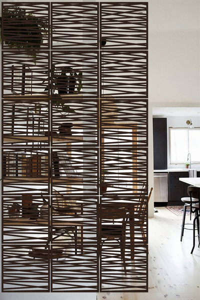 Lucena Ahşap Seperatör Sarkıt Panel Paravan Levha Seti 4 Adet Lazer Desen Seçenekli - 092