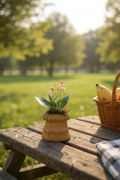 ardesta Vază mică cu model de tricotat cu flori artificiale |   Vază decorativă cu pulbere de piatră |   Ornament pentru masă de televizor