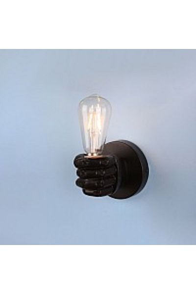 Hammer Wall Sconce Left Hand Grip Black Single