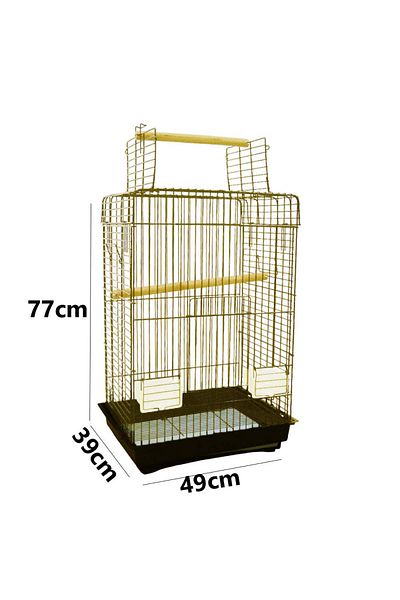 Others Large metal cage for birds and parrots, golden color