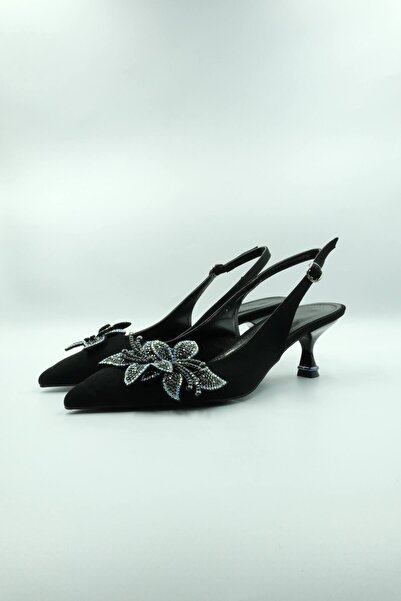 MEDUSA SHOES Saten Çiçek Detaylı Stiletto