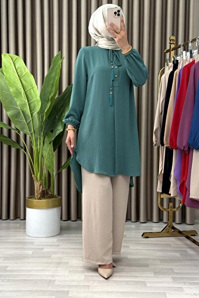 ALYA Γυναικεία Ρούχα Τεστέτουρ Σετ Τουνίκ-Παντελόνι Sedanur Aerobin