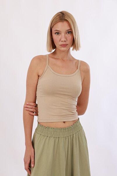 Yade Fashion Kadın Askılı Atlet – Ekru