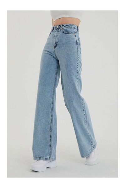 LİMABEL Denle Ikon Snow Wash Blue Casual Jeans Lycra Palazzo