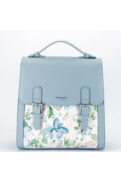 Diana&Co Light blue backpack with floral print DHJ731-3 M11