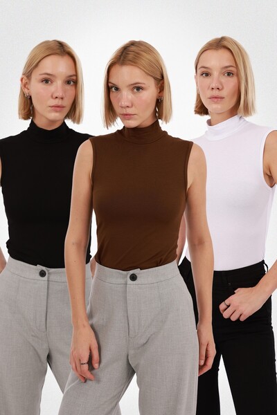 Yade Fashion Kadın Kolsuz Bluz 3’lü Set