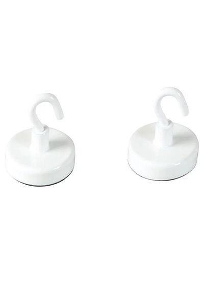 HOME CREATION Set of 4 Home Creation magnetic hooks, 3.2 x 3.2 cm, iron, white