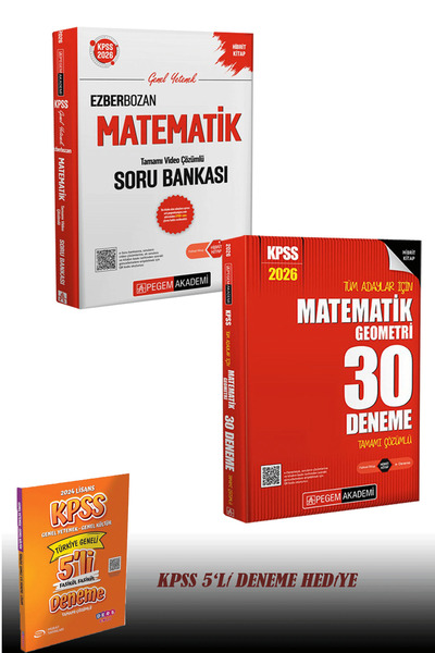 Pegem Akademi Yayıncılık 2026 KPSS Genel Yetenek Genel Kültür Lisans Matemati...