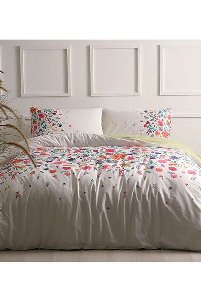 Taç Ranforce 100% Cotton Single Duvet Cover Set Flower