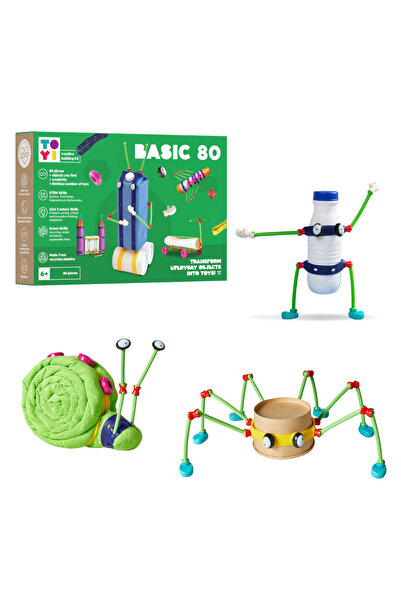 Toyi Educational and interactive STEM toy, 6 years +, 80 building pieces, creative kit
