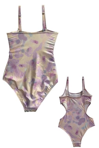 TooHot Mother-Daughter Tie-Dye Patterned Swimsuit Set