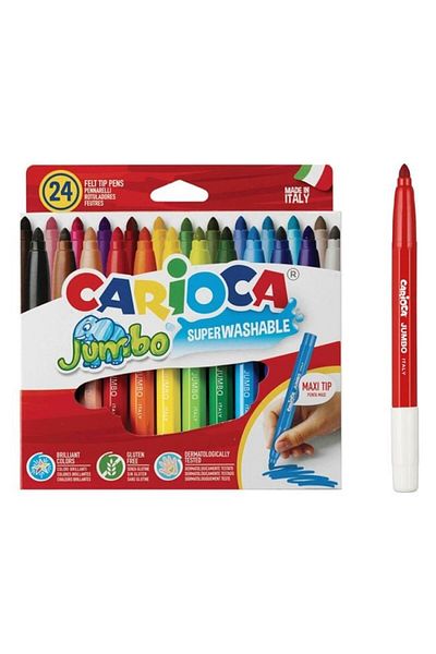 DAsiNU Set of 24 Washable Thick Tip Carioca Markers
