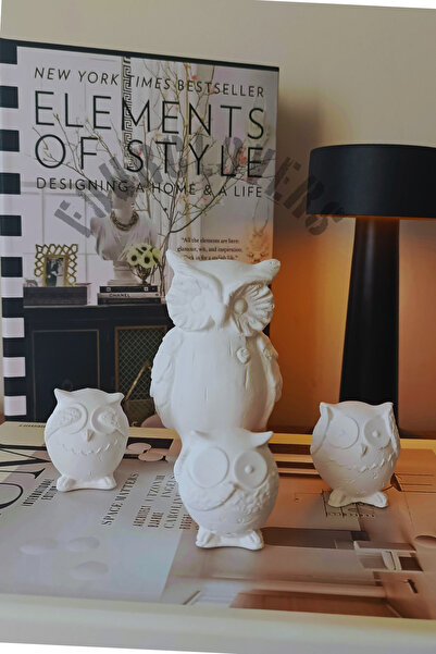 FourClovers Baykuş Biblo Set 4'Lü Dekoratif Obje