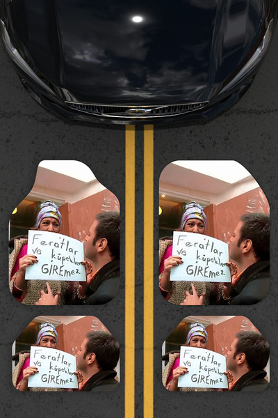 Charmbi -VIP- Lüx Dekoratif Desenli Espirili Oto Paspas Takımı Yıkanabilir Ün...