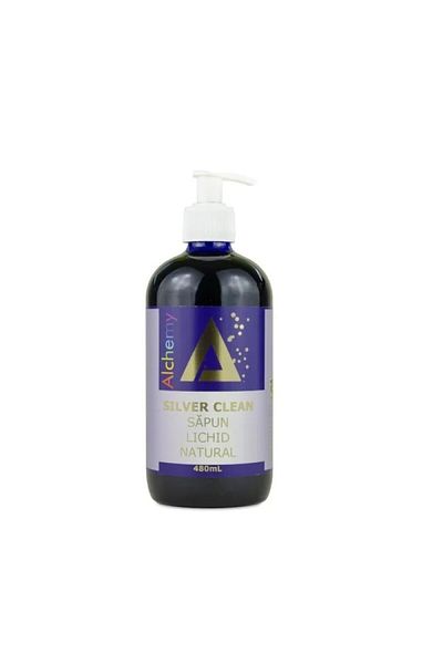 ALCHEMY Silver Clean Liquid Soap with Gold and Silver Particles, 480 ml,