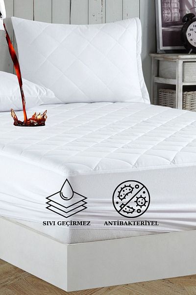 buğlem collection Micro Full Edge Thick Fabric Quilted Fitted Liquid Proof Mattress Topper