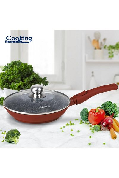 Heinner Calabria 24 cm Aluminum Frying Pan with Lid and Removable Handle
