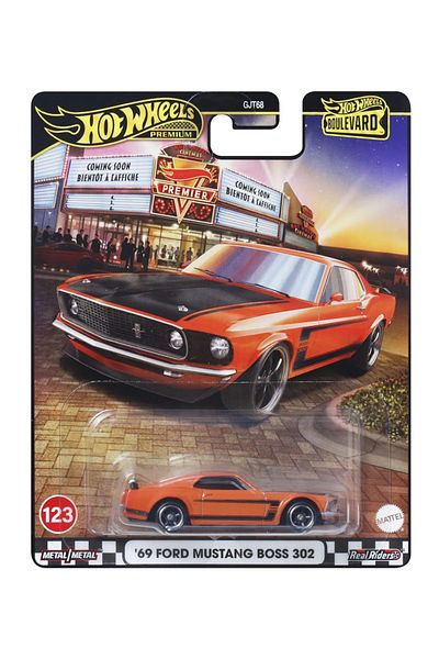 HOT WHEELS PREMIUM BOULEVARD METAL CAR FORD MUSTANG BOSS 302 69 SCALE 1:64