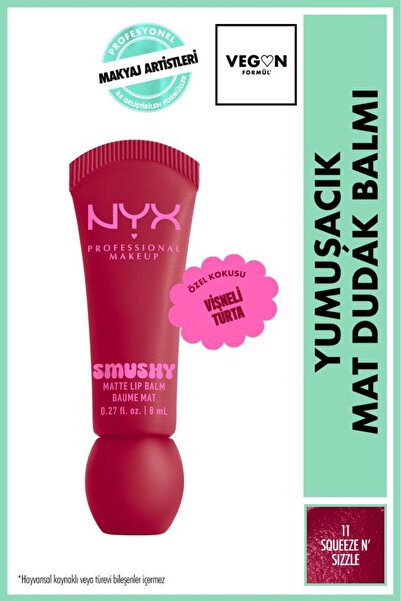 NYX Professional Makeup Smushy Yumuşacık Mat Dudak Balmı - 11 Squeeze N' Sizzle