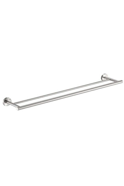 Kes Suport dublu pentru prosoape de baie, montat pe perete, argintiu, 76 cm