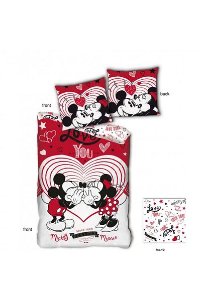 Disney Mickey and Minnie Mouse Bedding Set, Love, 2 Pieces, 140x200 cm