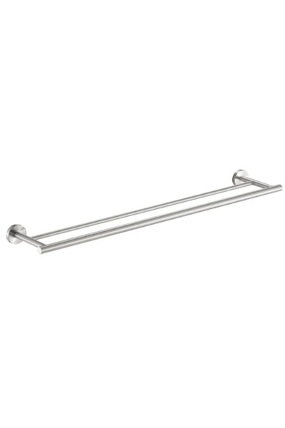 Kes Suport dublu pentru prosoape de baie, montat pe perete, argintiu, 76 cm