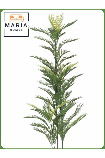 MARIA HOMES Artificial Areca Palm Tree 210 cm – Tall Decorative Plant with White Pot