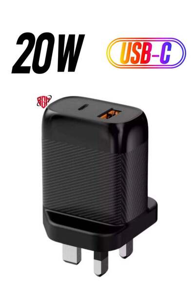 Bastec BGM Fast Wall Charger with Dual Ports (PD + USB) for Quick Charging, 20W Power, Model BC202